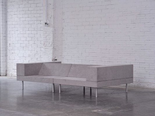 Divano Masheb 200 in Alcantara cuscino a triangolo di