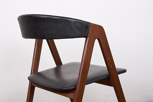 Danish Chairs in Afromosia and Skai Model 205 by Thomas Harlev for