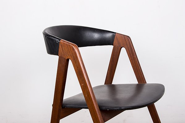 Danish Chairs in Afromosia and Skai Model 205 by Thomas Harlev for