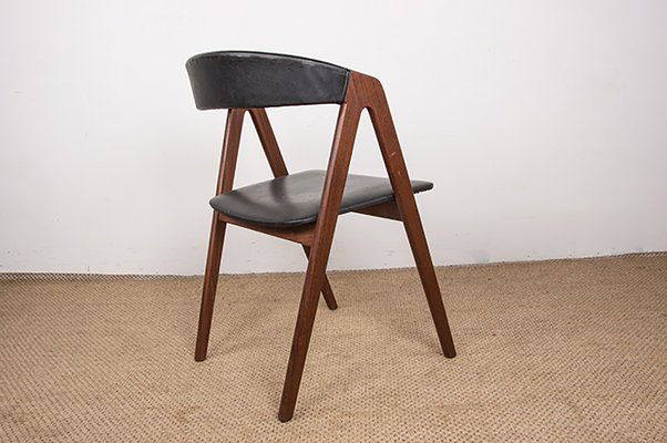 Danish Chairs in Afromosia and Skai Model 205 by Thomas Harlev for