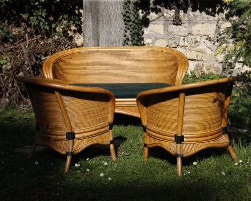 Bambus Rattan Sessel von Rausch, 3 . Set bei Pamono kaufen