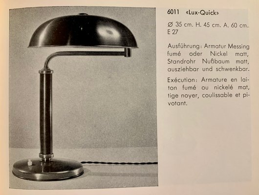 Lampe De Bureau Vintage SEVADAC - Style Art Déco/Bauhaus Années 1920, Belgique, Réglable