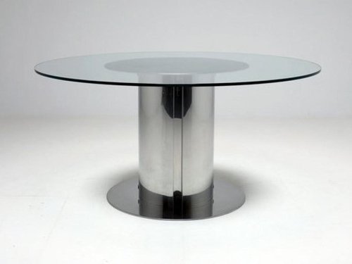 Cidonio Round Glass and Mirror Table by Antonia Astori de Ponti