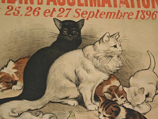 Original Cat Expo Lithographic Poster by Auguste Roedel, 1896 for