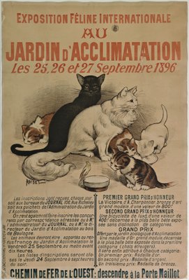Original Cat Expo Lithographic Poster by Auguste Roedel, 1896 for