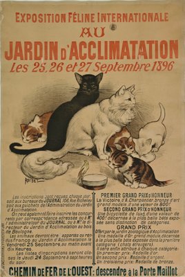 【CAT】　vintage poster Original Cat Expo Lithographic Poster by Auguste Roedel, 1896 for