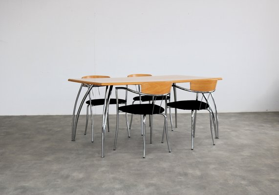 Vintage Dining Chairs from Effezeta, 1980s, Set of 4 for sale at