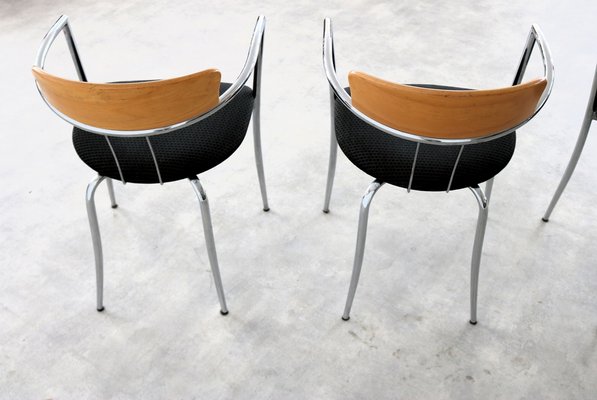 Vintage Dining Chairs from Effezeta, 1980s, Set of 4 for sale at