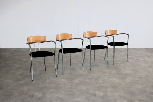 Vintage Dining Chairs from Effezeta, 1980s, Set of 4 for sale at