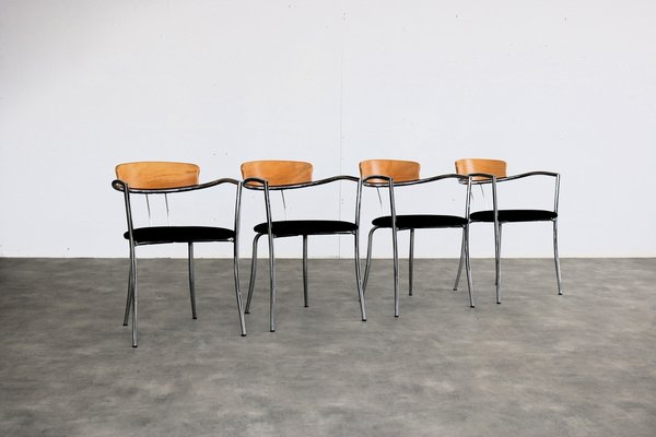 Vintage Dining Chairs from Effezeta, 1980s, Set of 4 for sale at