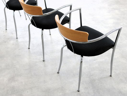 Vintage Dining Chairs from Effezeta, 1980s, Set of 4 for sale at