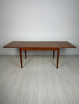 Vintage Minimalistic Extendable Teak Dining Table, 1960s for sale