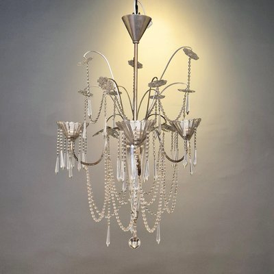 Swedish Neoclassic Gilt Bronze & Crystal 8 Arm Chandelier Swedish Neoclassic Gilt Bronze & Crystal 8 Arm Chandelier