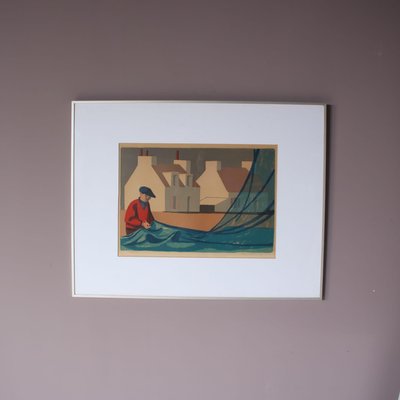 Lars Norrman, Figurative Composition, 1950s, Lithograph, Framed