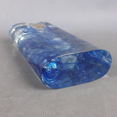 Blue Mono Flower Submerged Glass Vase from Marsberger Glaswerke