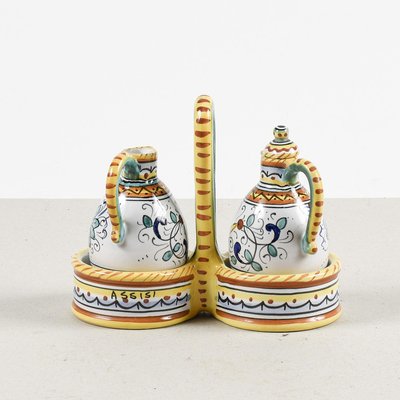 Portastecchini ceramica maiolica Deruta dipinto a mano decoro Raffaellesco