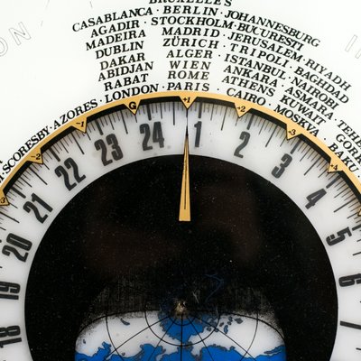 Geographic Global Time Zone Clock, 1960s for sale at Pamono