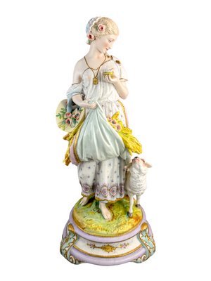 French Bisque Porcelain Figurines from Vion & Baury, Paris, 1870s