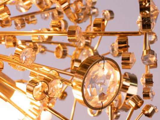 Sputnik Chandelier in Swarovski Crystal and Gilt Brass from Palwa