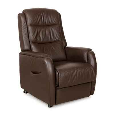 Leather Armchair in Brown from Hukla for sale at Pamono Leather Armchair in Brown from Hukla for sale at Pamono