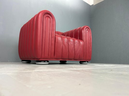 Red Leather Club 1910 Chair by Josef Hoffmann for Wittmann for