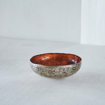 Hand Hammered and Enamelled Bowl by Renato Vanzelli, 1960s for