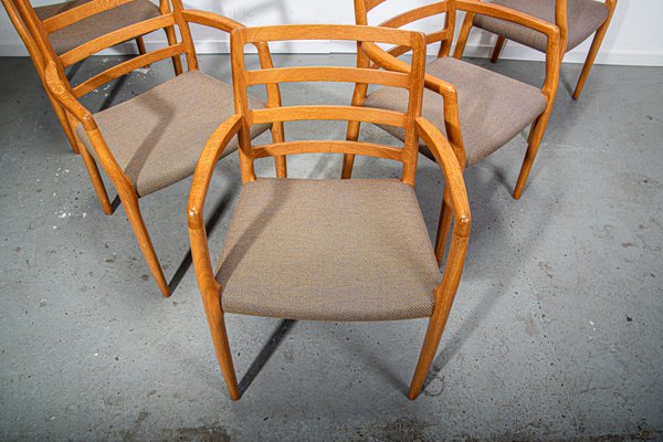 Model 68 Armchairs in Oak with Original Fabric by Niels Otto