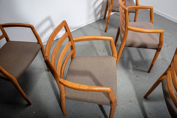 Model 68 Armchairs in Oak with Original Fabric by Niels Otto