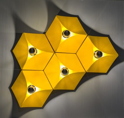 Vintage German Hexagon Wall Lamp from Hoffmeister-Leuchten, 1970s