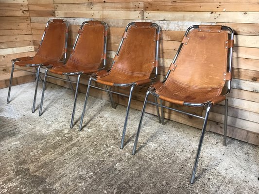 Les Arcs Chairs by Charlotte Perriand, 1960s, Set of 4 for sale at
