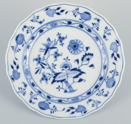 Assiette/Plat Carré Antique En Porcelaine De MEISSEN - Décor 'Bleu Oignon' (Zwiebelmuster) - Fin Du 19ème Siècle