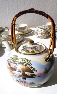 Vintage Japanese Porcelain Tea Service, 1950s, Set of 21 for sale