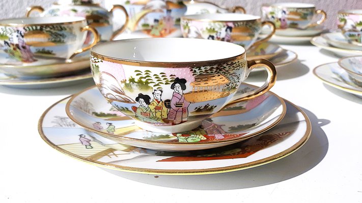 Japanisches Vintage Teeservice aus Porzellan, 1950er, 21 Set bei Pamono kaufen