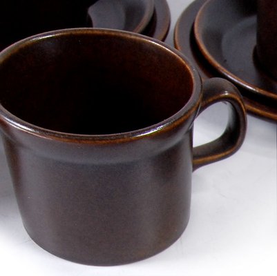 Sterling Brown Tea Set from Wedgwood, 1970s. Set of 15 for sale at Pamono