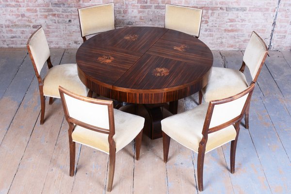 Art Deco Extendable Table by P. Follot for Ecole Boulle, France