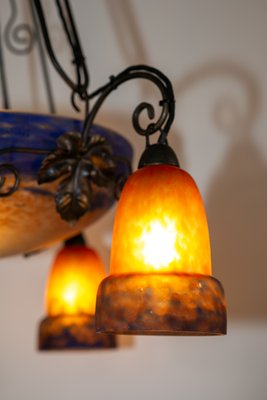Lampe-chênet D'église En Fer Forgé - Espagne, XXe Siècle, Trois Points