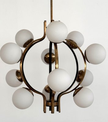 Mid-Century Brass Italian Swirl Chandelier Mid-Century Brass Italian Swirl Chandelier