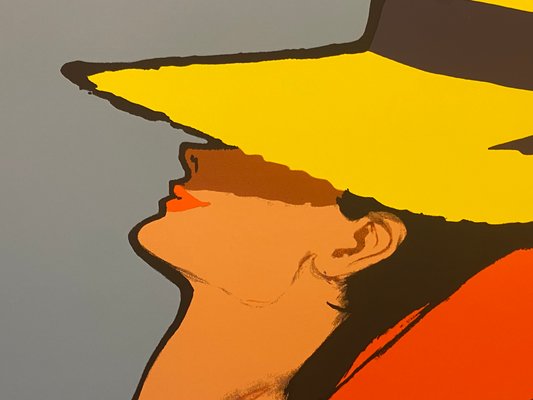 Original Vintage Relax Offset Poster by René Gruau, 1980s for sale