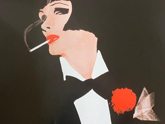 Femme a l'Ceillet Poster by René Gruau, 1980s for sale at Pamono