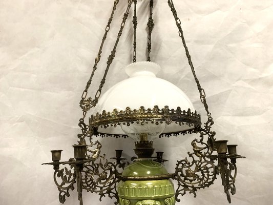 LAMPE SUSPENDUE LUSTRE Plafonnier Boule de Verre Salle à Manger Rond