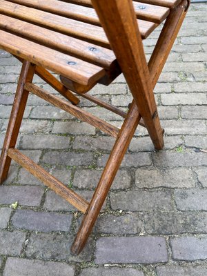 Dutch Elm Slat Wood Folding Chairs, 1940s, Set of 5 for sale at Pamono