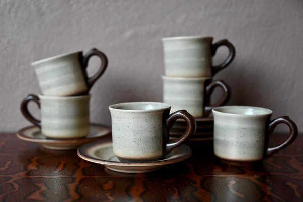 Kaffeeservice aus Steingut, 12 . Set bei Pamono kaufen