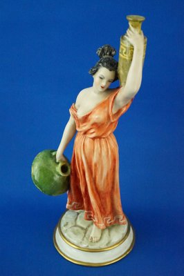 20th Century Neoclassical Porcelain Figurine Roman Water Carrier