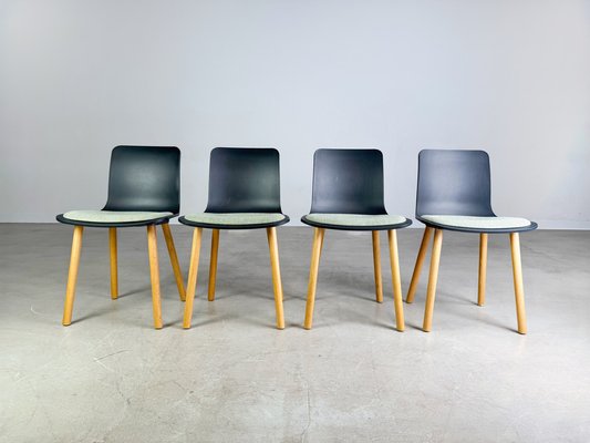 Hal Chairs in Wood with Seat Cushions by Jasper Morrison for Vitra