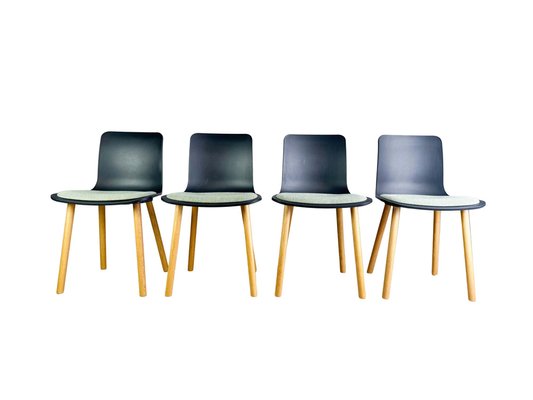 Hal Chairs in Wood with Seat Cushions by Jasper Morrison for Vitra