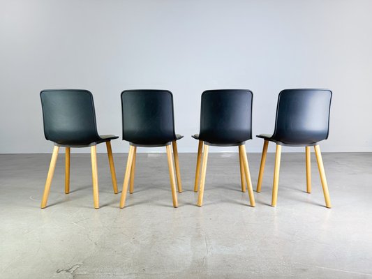 Hal Chairs in Wood with Seat Cushions by Jasper Morrison for Vitra