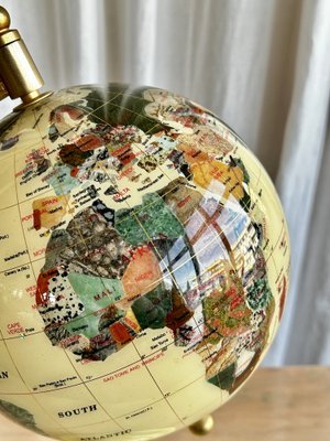 Presse-papier Décoration Presse-papier Globe Terrestre Unique Art - 7,6 Cm - Pierres Semi-précieuses - Fait Main Globe Terrestre Ornement