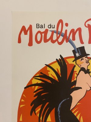 Original Vintage Bal du Moulin Rouge Femmes Offset Lithograph