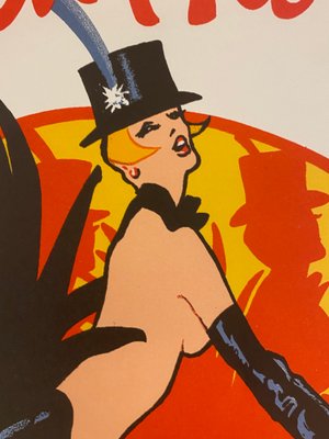 Original Vintage Bal du Moulin Rouge Femmes Offset Lithograph