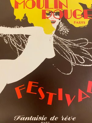Original Vintage Bal du Moulin Rouge Paris Festival Offset